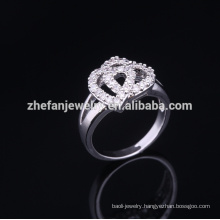 Tope sell two heart design 18k white gold couple ring